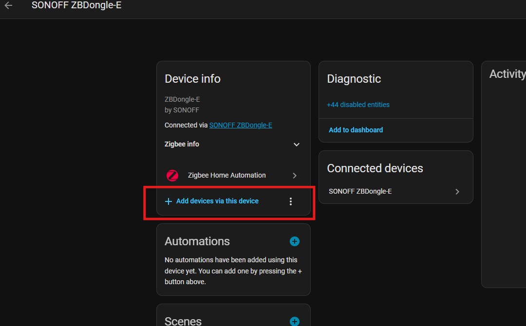 Adding Zigbee Devices