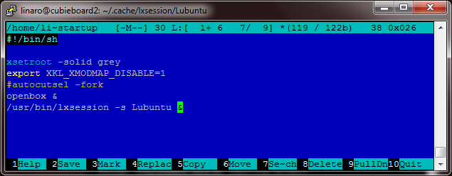 xstartup configuration file.