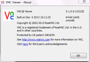 VNC viewer connection dialog.